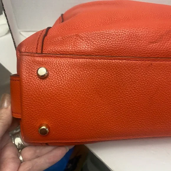 Coach Edie 31 Pebbled Leather Shoulder Tote in Bright Orange  Hang Tag & Dustbag - Picture 4 of 14